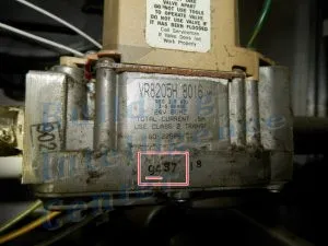 Gas valve date stamp